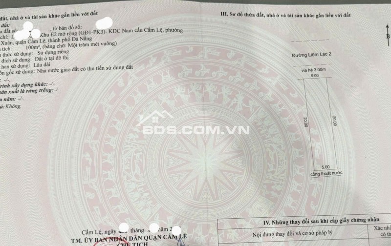 Bán đất đường LIÊN LẠC 2 - KDC Hòa Xuân